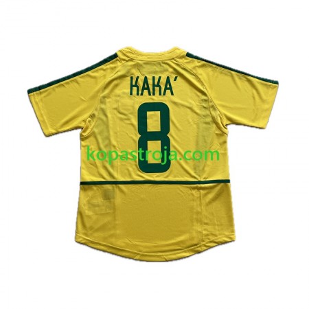 Billiga Fotbollströjor Brasilien KAKA 8 Retro Hemma tröja 2002 Kortärmad